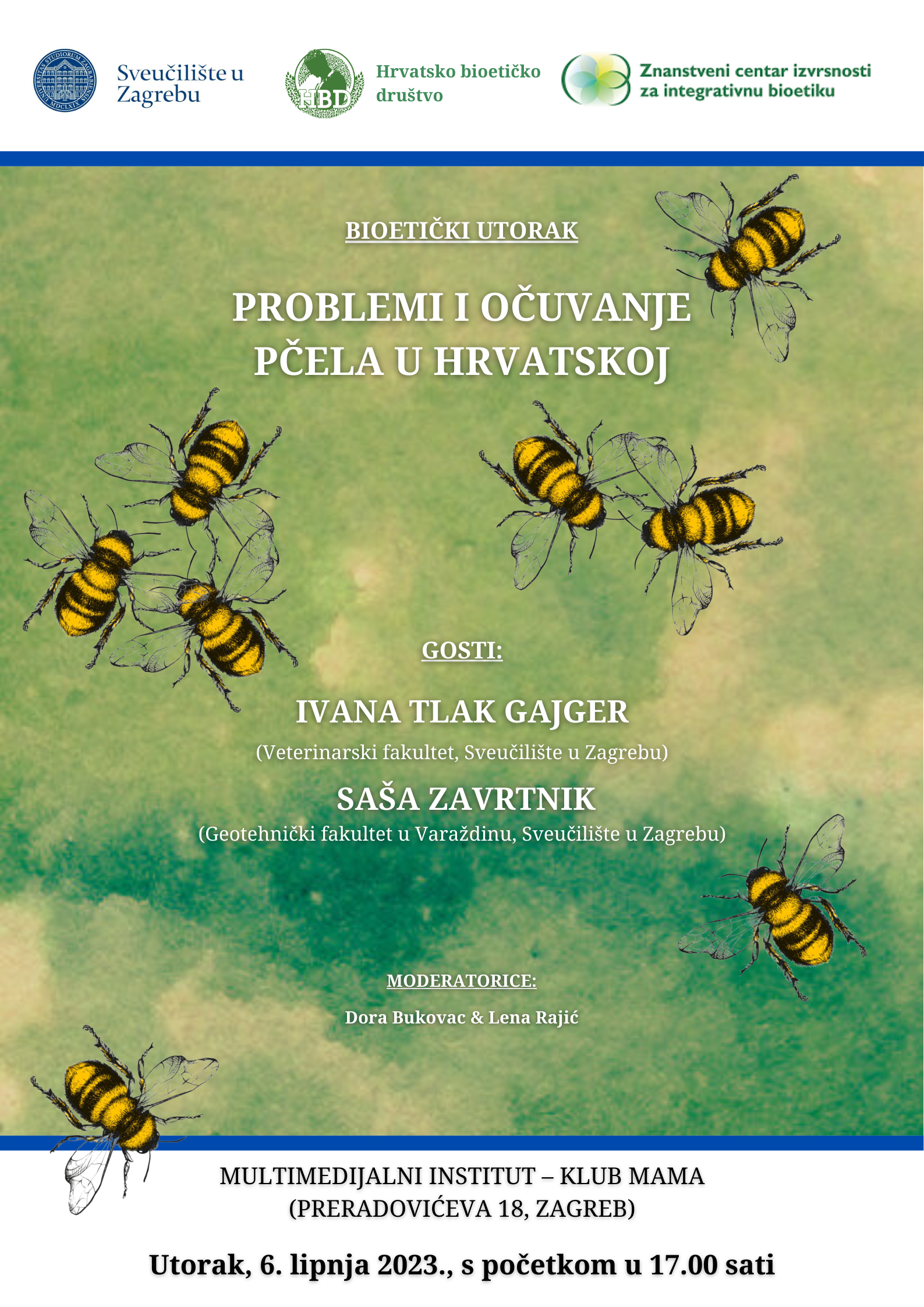 Problemi i očuvanje pčela u Hrvatskoj (Bioetički utorak, 6. 6. 2023., 17.00)